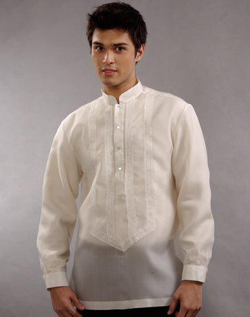 Men's Barong Tagalog 100636 Cream Made-To-Order (ships in 4 weeks)