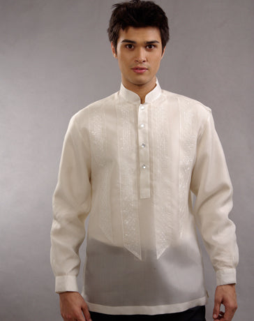 Men's Barong Tagalog 100673 Cream Made-To-Order (ships in 4 weeks)