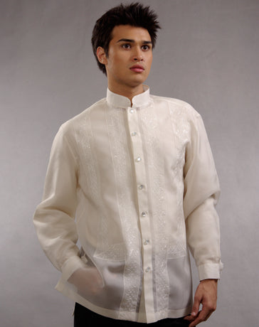 Men's Barong Tagalog 100674 Cream Made-To-Order (ships in 4 weeks)