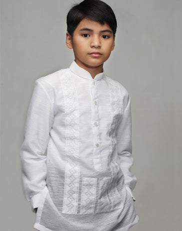 Boys' Barong Tagalog 100876 White Made-To-Order
