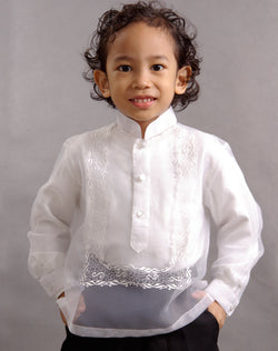Boys' Barong Tagalog 100748 White Made-To-Order