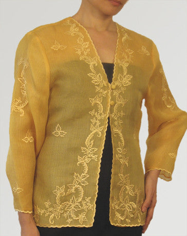 Women's Jacket Gold Cocoon silk 100147 Gold