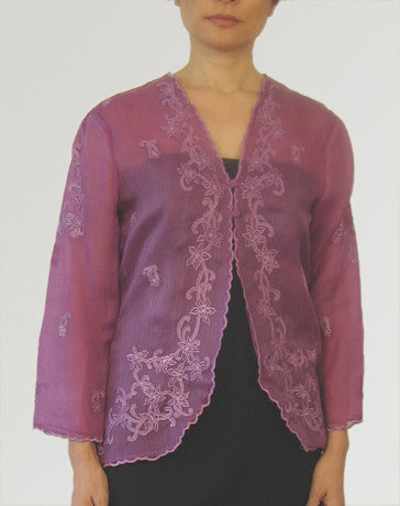 Women's Jacket Purple Cocoon silk 100149 Purple