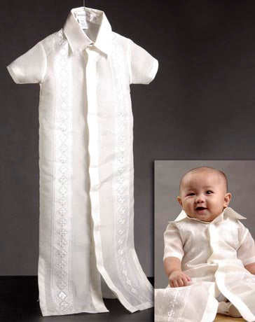 Boys' Barong-gown Cream Jusi fabric 100156 Cream