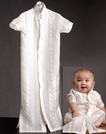 Boys' Barong-gown Cream Jusi fabric 100157 Cream