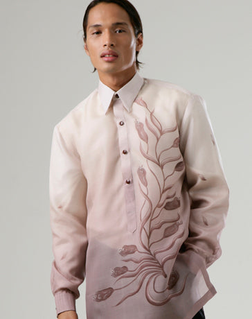 Men's Barong Brown Jusi fabric 100174 Rose