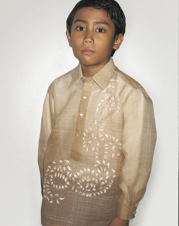Boys' Barong Light brown Jusi fabric 100433 Light Brown