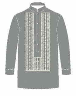 Boys' Barong Gray Jusi fabric 100506 Gray