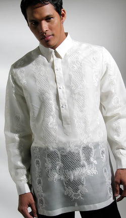 Men's Barong Cream Jusi fabric 100523 Cream