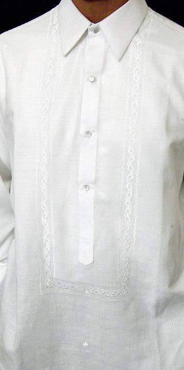 Men's Barong White Ramie Linen blend 100530 White