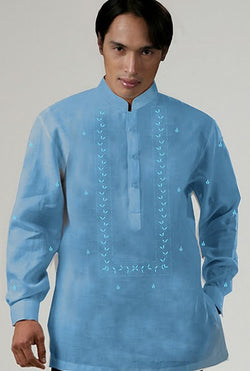 Men's Barong Sky Blue Ramie Linen blend 100738 Sky Blue