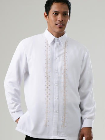 Men's Barong Tagalog 100775 White Made-To-Order (ships in 5 weeks)