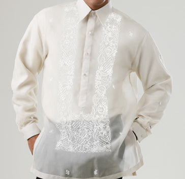 Men's Barong Cream Jusi fabric 100818 Cream