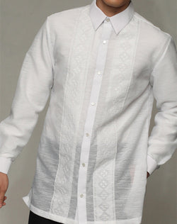 Men's Barong Tagalog 100871 White Made-To-Order (ships in 5 weeks)