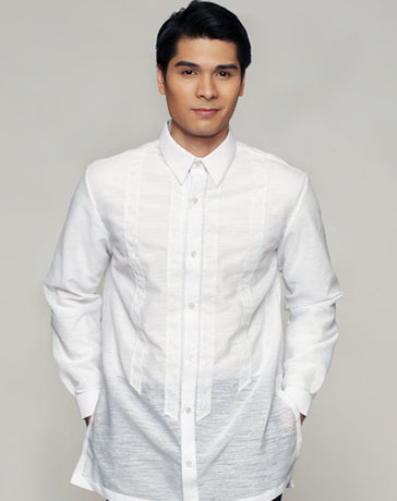 Men's Barong Tagalog 100873 White Made-To-Order (ships in 5 weeks)