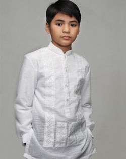 Boys' Barong Tagalog 100876 White Made-To-Order