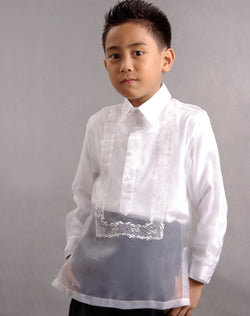 Boys' Barong Tagalog 100747 White Made-To-Order