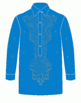 Boys' Barong Turquoise Blue Jusi fabric 100691 Turquoise Blue