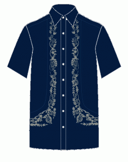 Men's Barong Navy Blue Ramie Linen blend 100629 Navy Blue